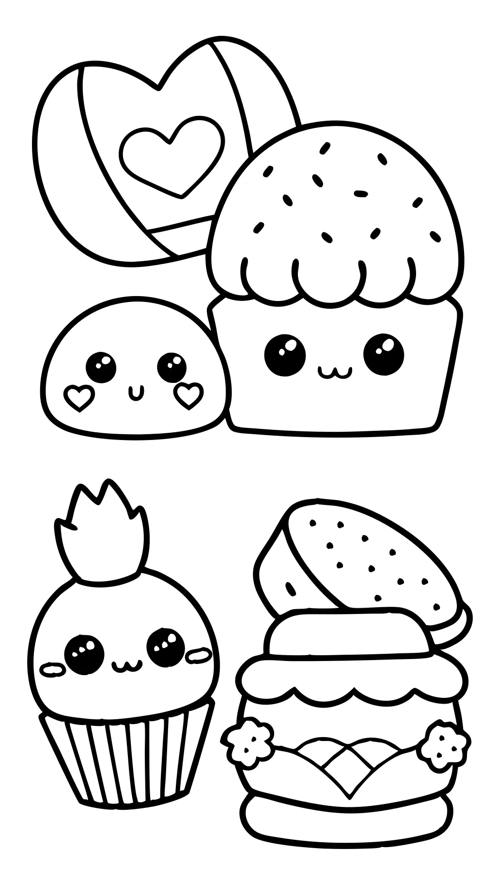 Food Kawaii Páginas para colorear